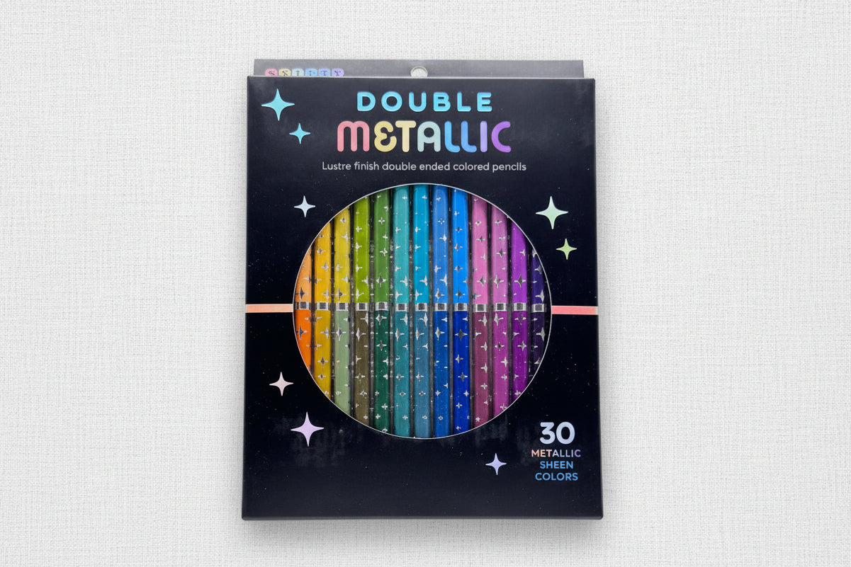 Pack of double ended metallic colored pencils