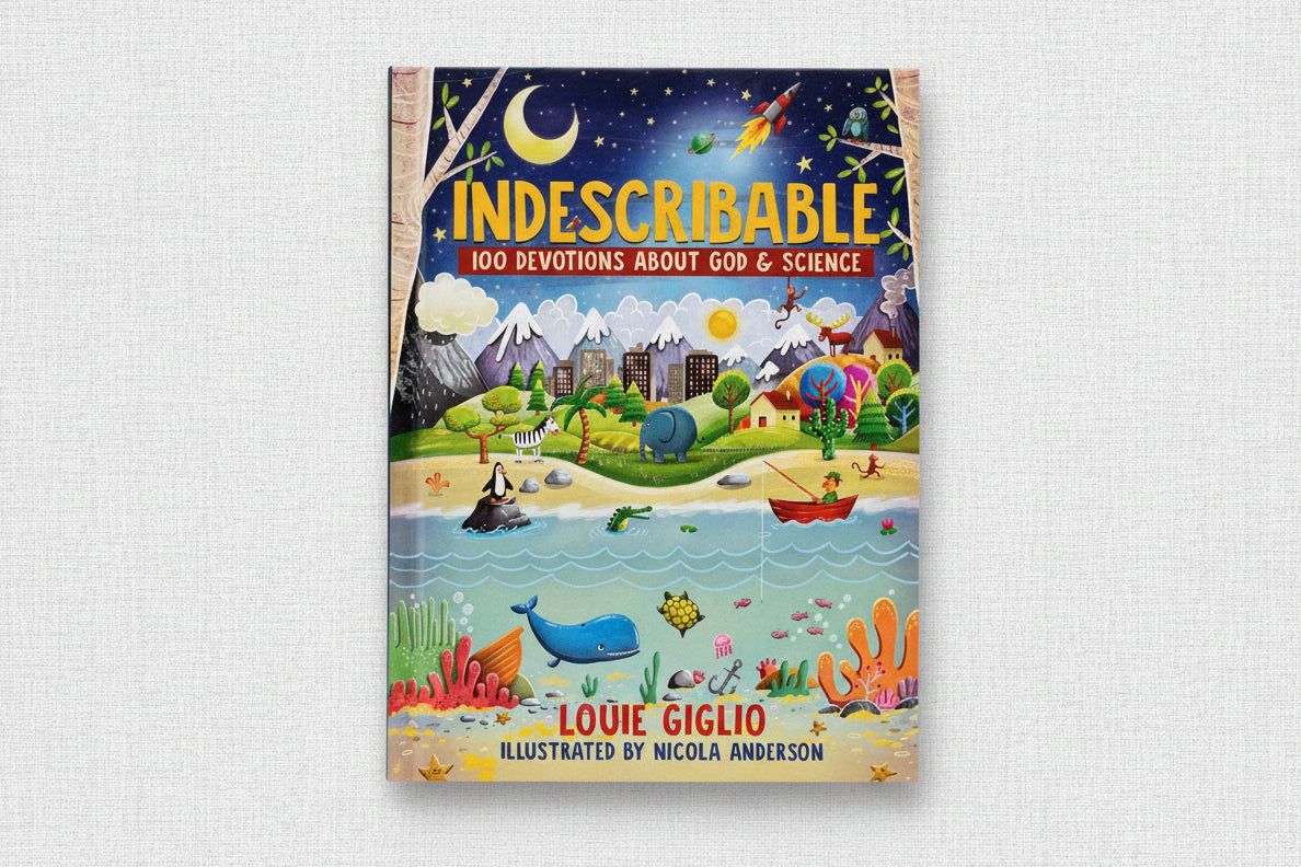 Book titled 'Indescribable 100 Devotions About God & Science'