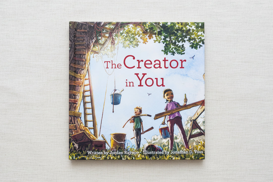 Book cover of 'The Creator in You' with children playing and nature elements.