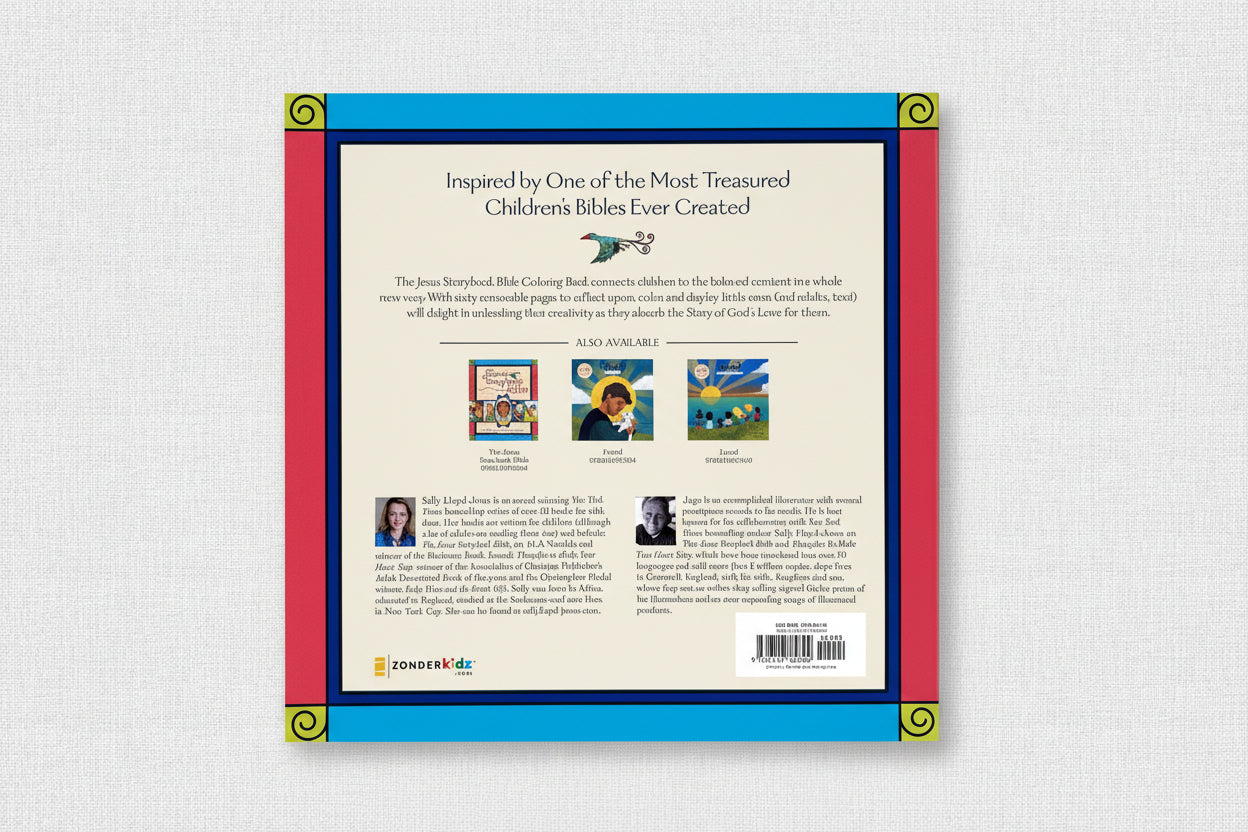 Back cover of a children's book with text and illustrations