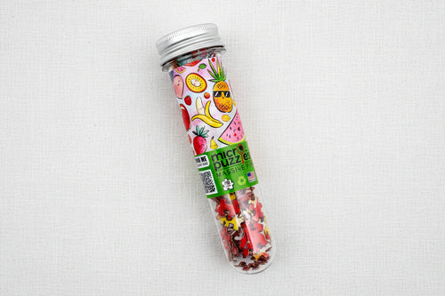 Load image 1 in gallery view. Clear tube with fruit themed puzzle