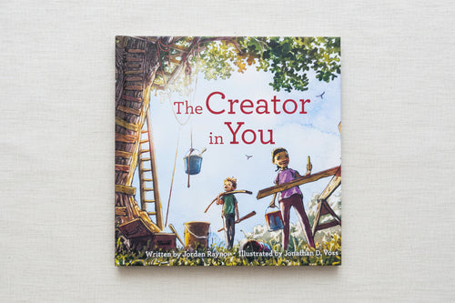 Load image 1 in gallery view. Book cover of 'The Creator in You' with children playing and nature elements.