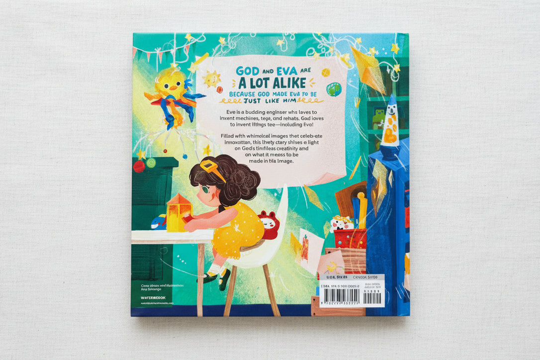 Book cover with colorful illustrations of child in their room 