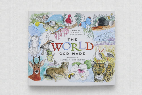 Load image 1 in gallery view. Book cover of 'The World God Made' with illustrations of animals and nature 