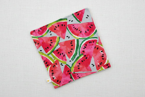 Load image 1 in gallery view. Crinkle fabric square toy with watermelon pattern 